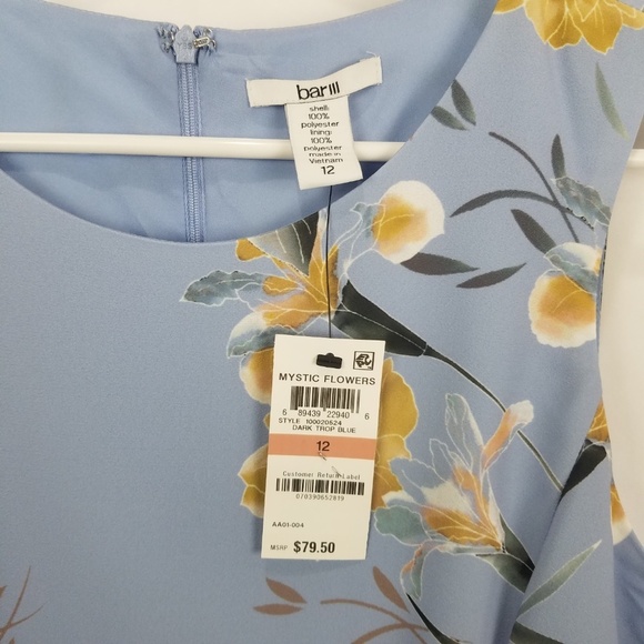 Bar III Asymmetrical Floral Dress, Size 12 - Picture 4 of 5